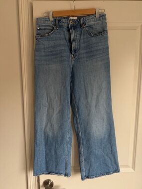 H&M Light Blue Women's Cropped Wide-Leg Jeans